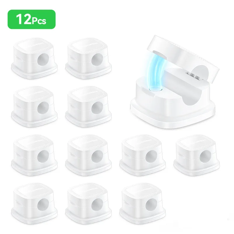 Magnetic Cable Organizer - Adjustable and Stable Wire Holder Clips (6-Pack)