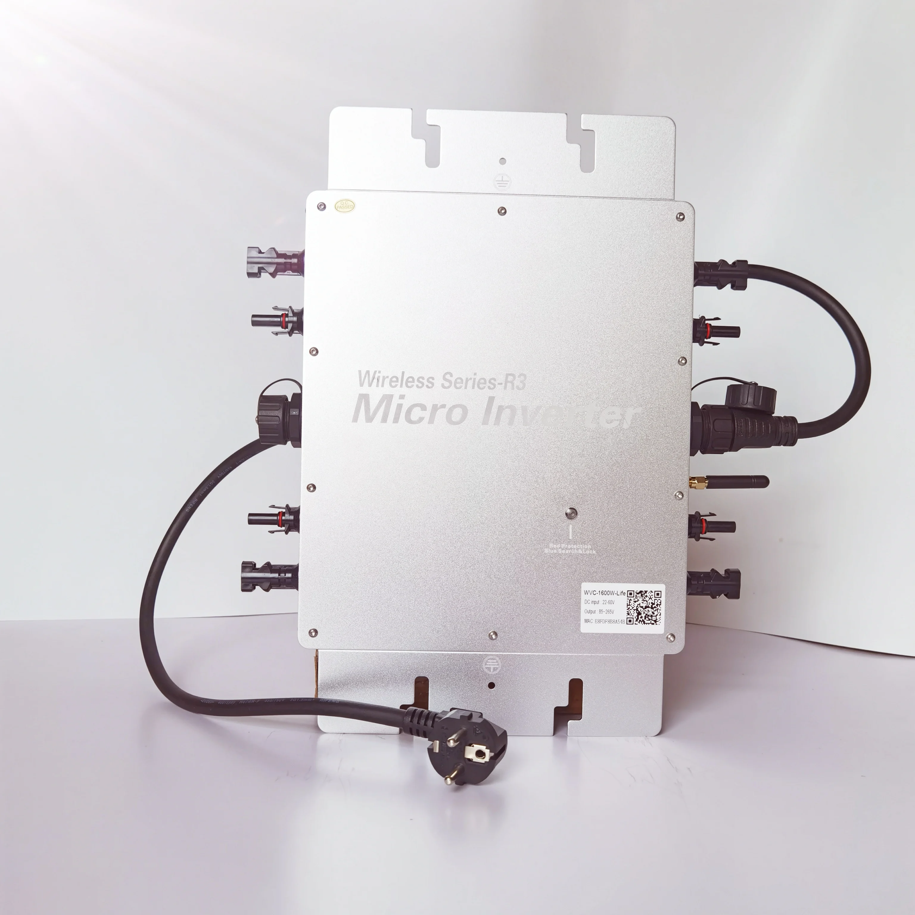 마이크로 태양광 그리드 타이 인버터, 순수 사인파 인버터, 입력 DC22V-60V, 내장 와이파이 태양광 인버터, 1200W-1600W, AC110V230V