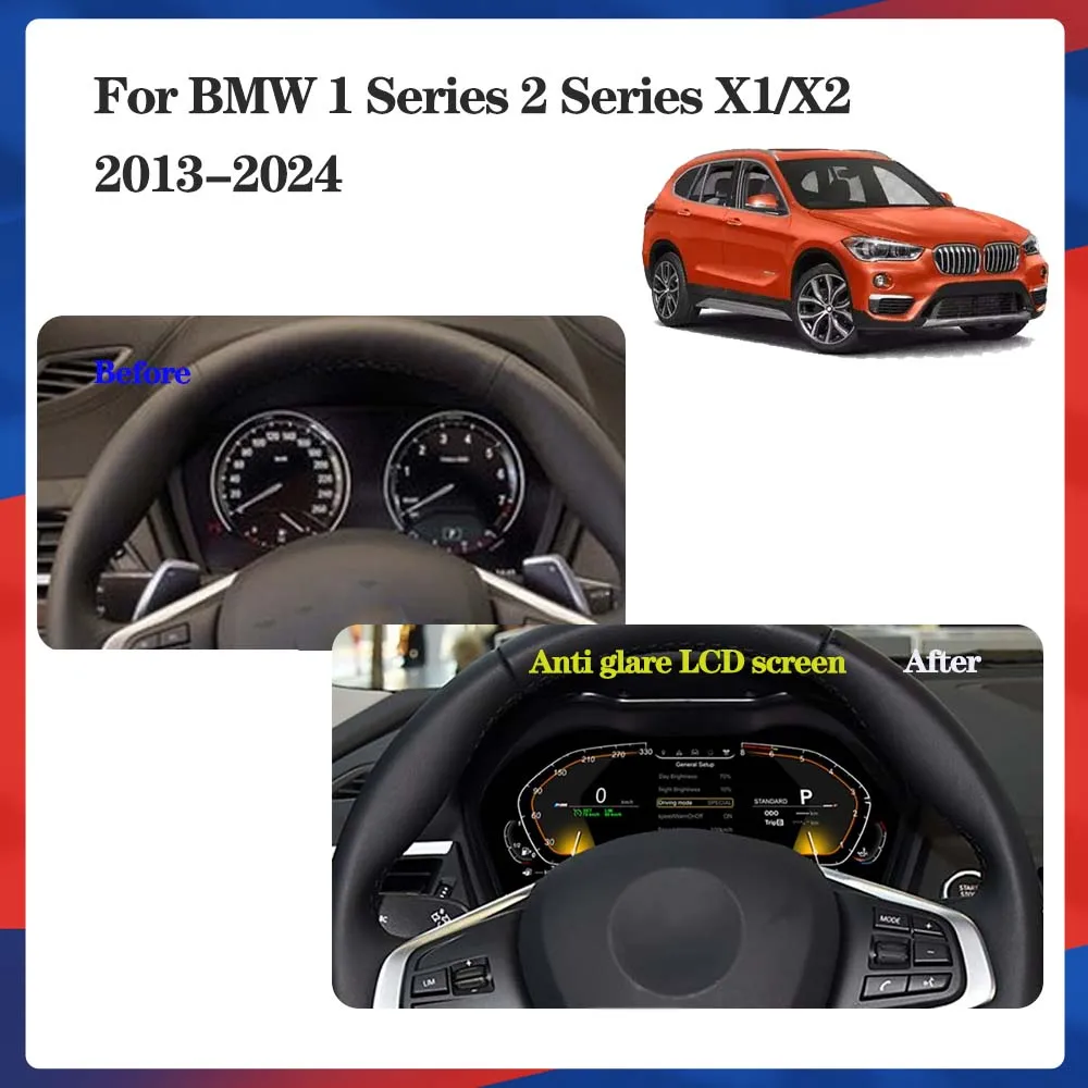 BMW 1/2 시리즈 X1/X2 F20/F52/F22/F45/F48/F49/F39 2014-2021 디지털 클러스터 10인치 LCD 대시보드 콕핏 가상 계기판