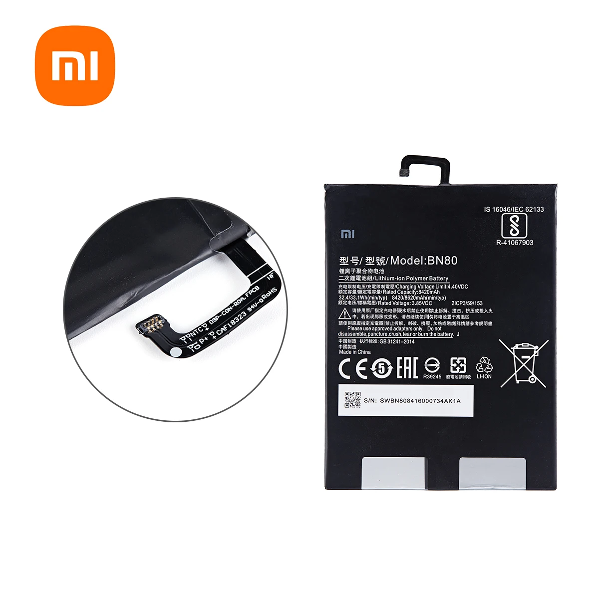 Xiao mi 100% Orginal BN80  8620mAh Battery For Xiaomi Mi Pad4 Plus Tablet 4 Pad 4 Plus MiPad4 Plus  phone  Batteries+Tools
