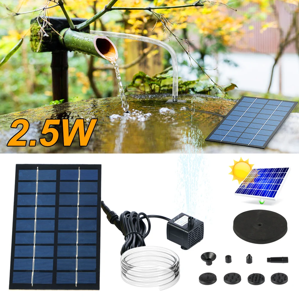 2.5W Solar Fountain Pump solar fountain solar fountain pump water fountain garden pond fountain solar water pump For Bird Bath with 6 Nozzles Floating Solar Powered Water Fountain for Garden Pools Ponds Fish Tanks
