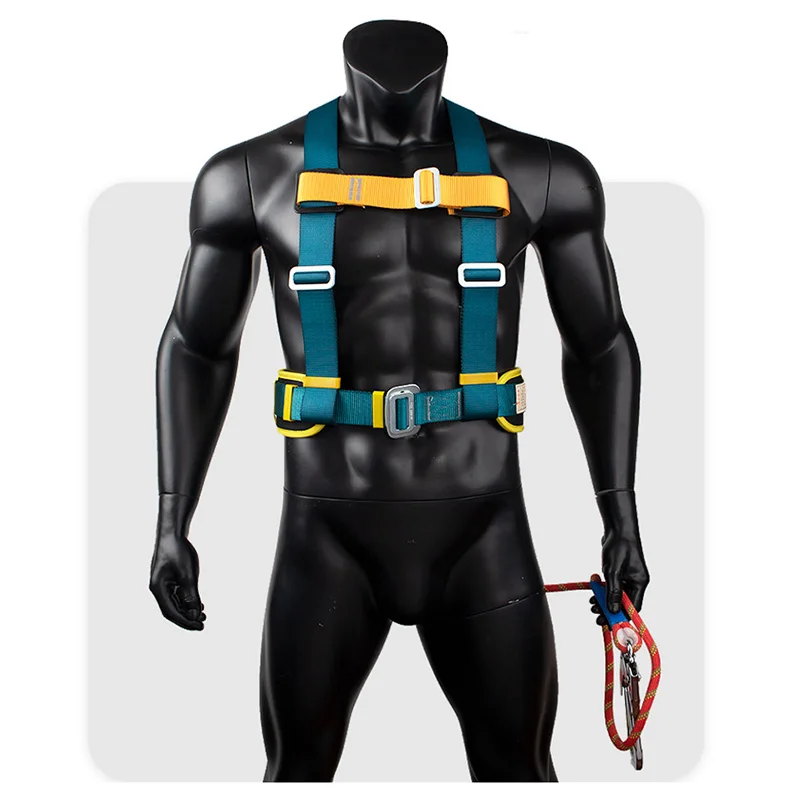 Aerial Work Safety Harness with Lanyard on Back Construction Protection High-altitude Rock Climbing Outdoor Harness Safe Rope