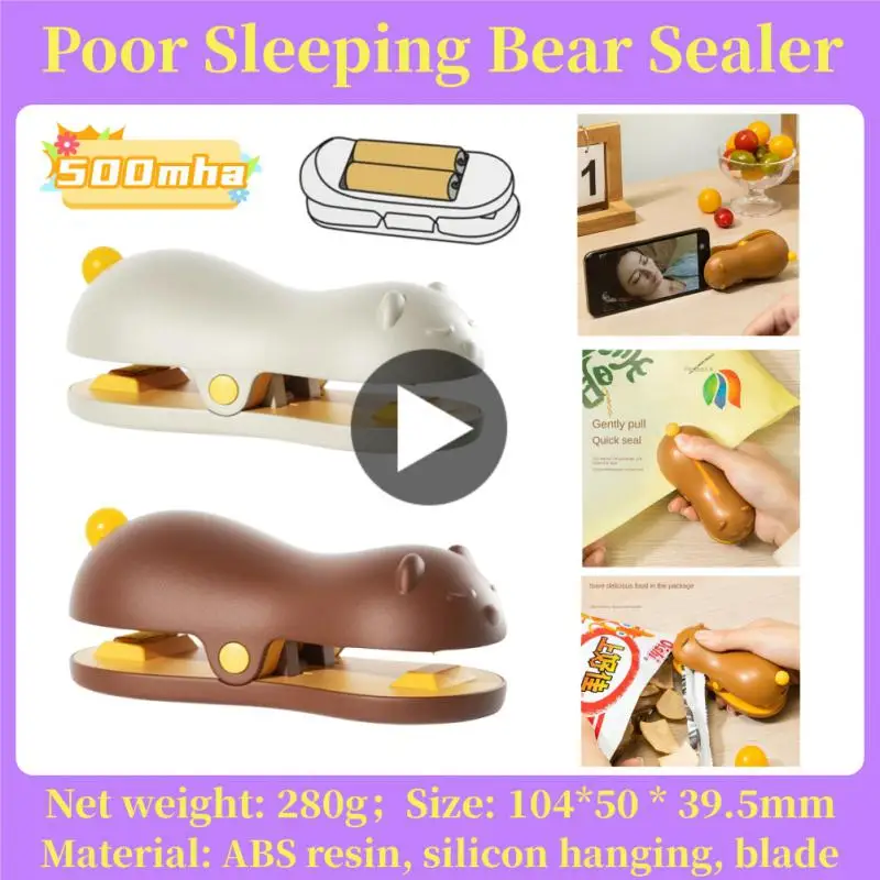 

Mini Sealing Machine 500mha Household Poor Sleeping Bear Small Hand-pressed Sealed Preservation Bag Clips Sealing Machine Sealer
