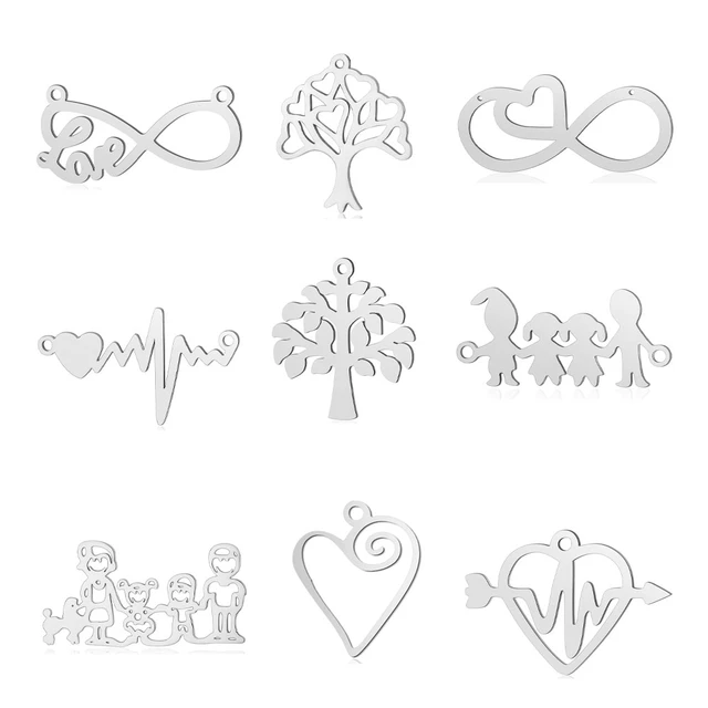 5pcs/lot Stainless Steel Geometry Circles Charms Pendants Wholesale Never  Tarnish Top Quality Bracelet Making Charms