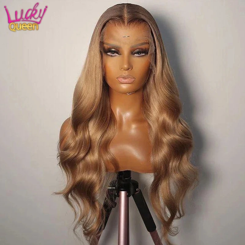 

13X6 Frontal Body Wave Human Hair Wig Honey Blonde 13X4 Transparent HD Lace Front Wig Pre Plucked Glueless Frontal Wig for Women