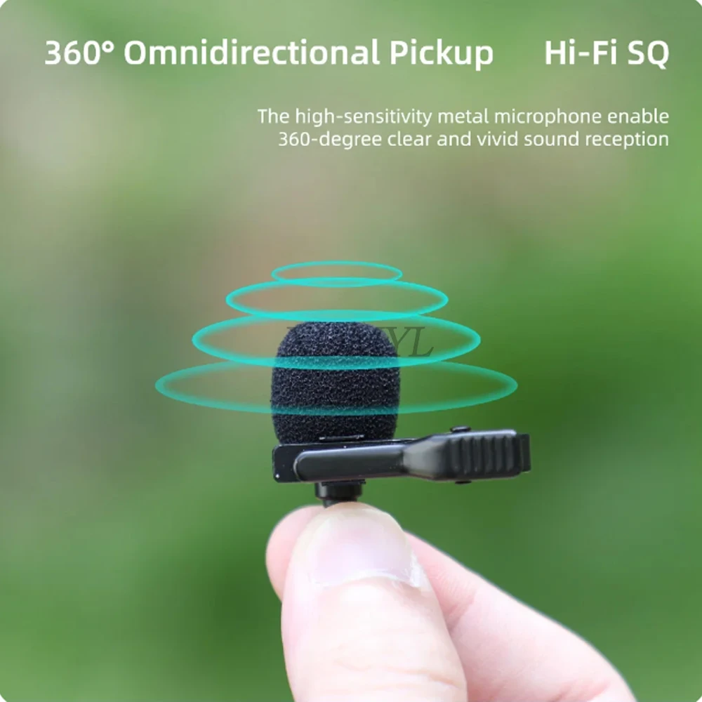 Sunnylife 1.5M Lavalier Microphone for Insta360 X4/Ace Pro Panoramic Camera Recording Microphone Type-C for DJI Action 5 Pro/X4 action camera accessory