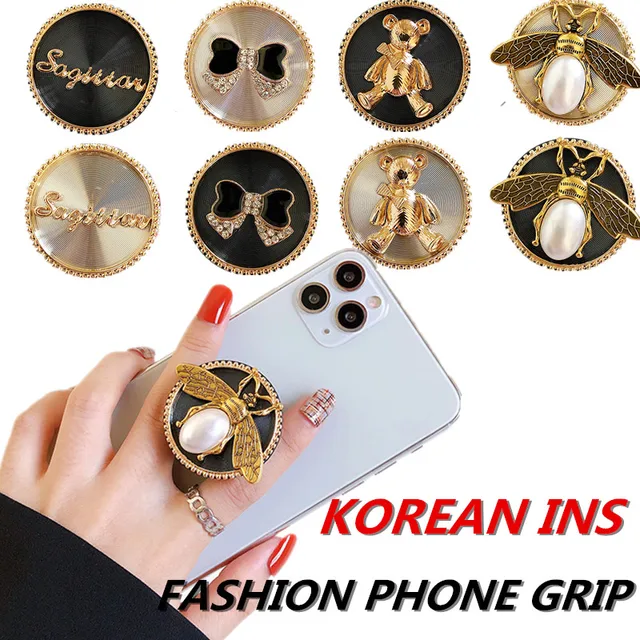 Korean Ins Couple Phone Finger Holder Grip Griptok Fashion Mobile Cellphone Decoration Accessories Paste Expansion Phone Bracket