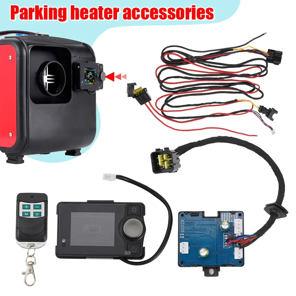 Car Heater Accessories-12V&24V 5KW Auto Air Diesel Parking Heater Accessory Set Bluetooth Motherboard Switch Remote Control Wiring Harness