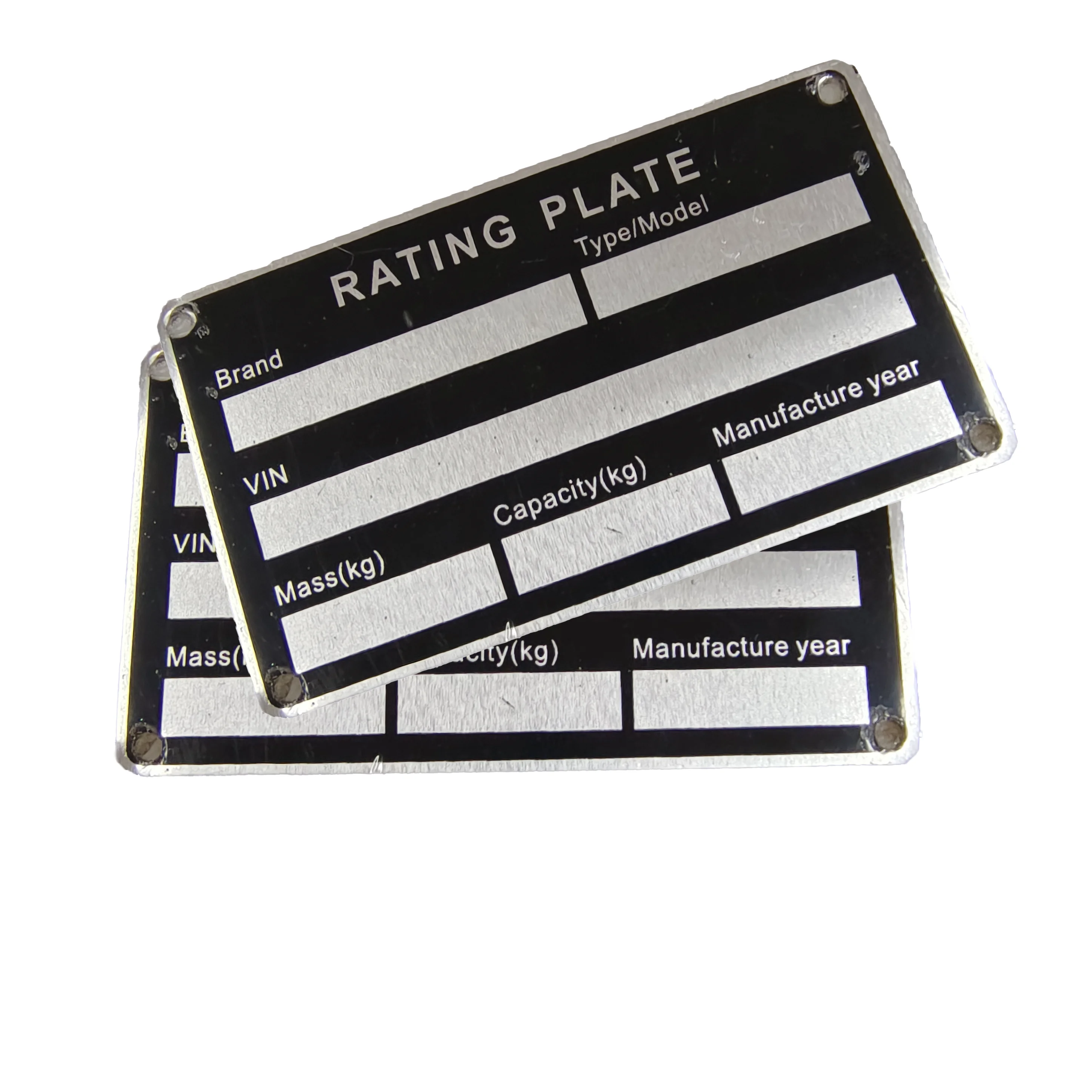 Trailer VIN & Weight Chassis Plate Aluminum Blank or Engraved 85mm x 50mm Identification Number For Motorbike Caravan RV Parts Camp