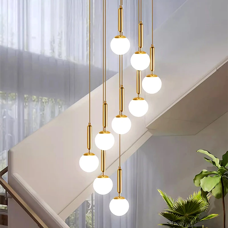 Modern ring stairs led lights pendant light lamps for living room led Chandeliers for dining room hanging light indoor lighting 3