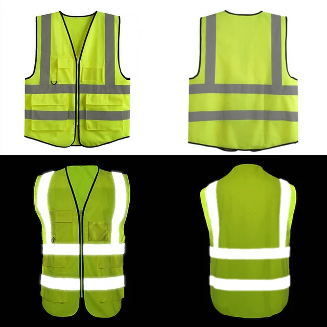 Unisex Reflective Safety Vest for Night Work and Cycling