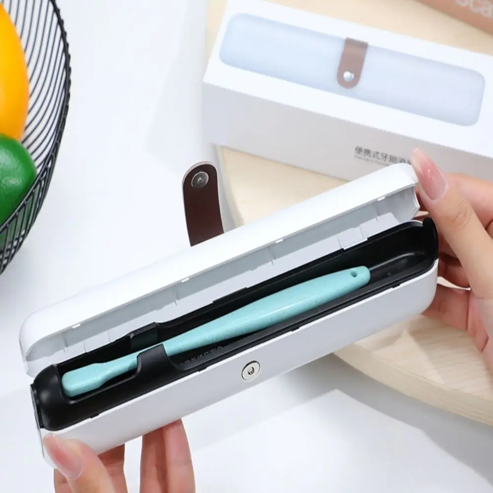 Multifunctional Mini Toothbrush Sterilizer Rechargeable Cleaner Uv Light Sanitizer Storage Cup White Toothbrush Holder Travel