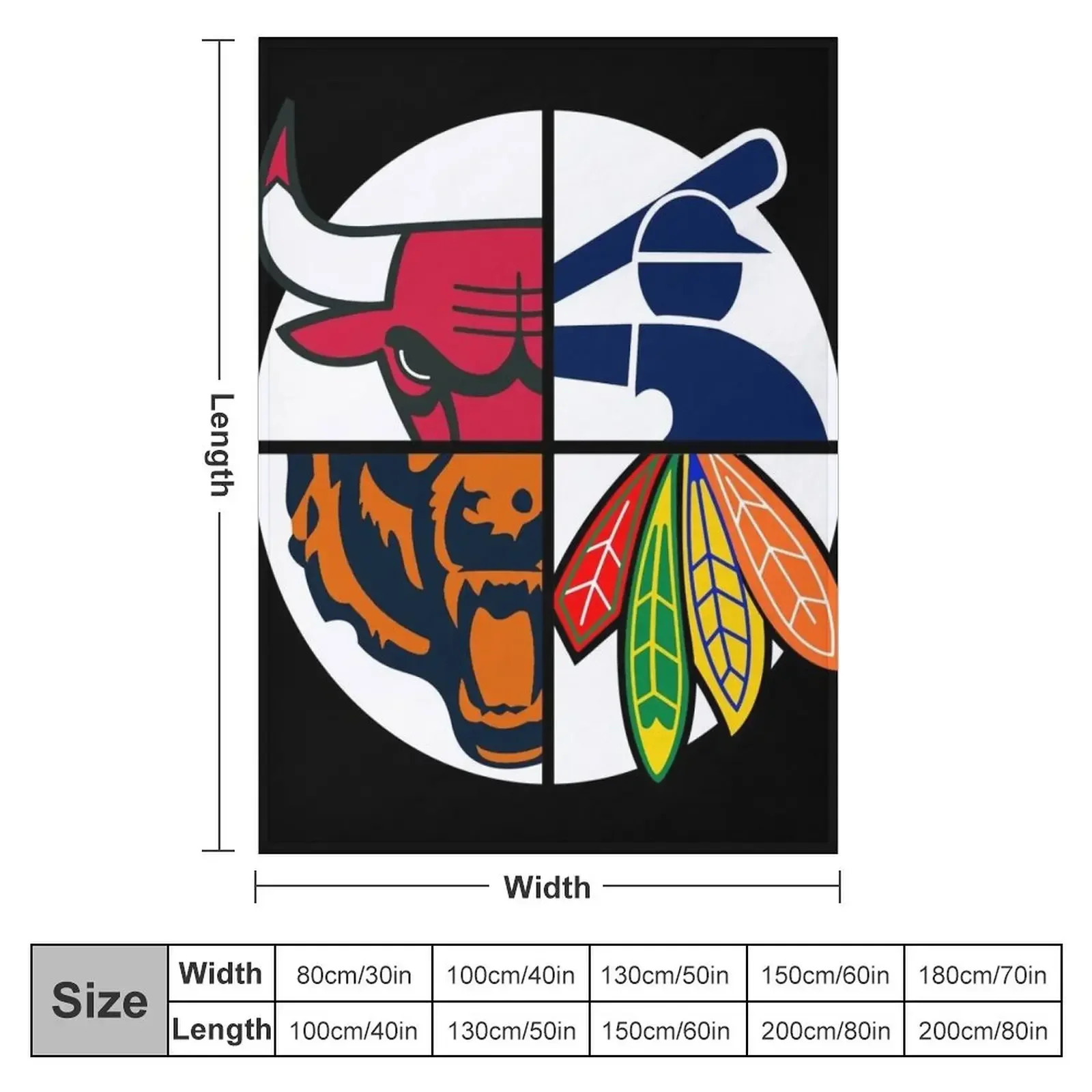 Chicago Southside Sports Throw ���, ����� ǫ���� �ε巯�� ���� ���, �ε巴�� ū ���