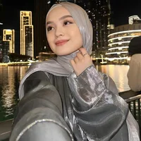 Newest Plain Shimmer Hijab Silk Wrinkle Scarf Muslim Woman Hijab Shawls Islam Woman Long Wraps Femme Headband Pure Turban 1