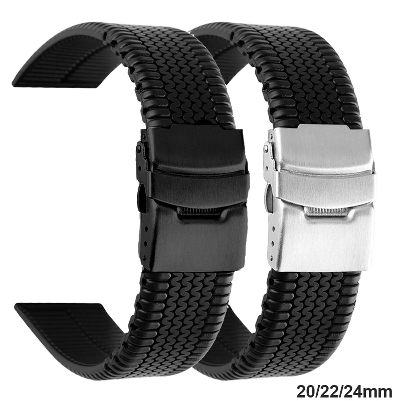 Wholesale Customized Rubber 23 mm Watch Wristband AR0627_K0020405 main image 0