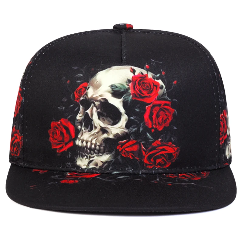 New Fashion Printed Skull Adjustable Snapback Cap Unisex Outdoor Sport Baseball Cap Man Hot Sale Hip Hop Baseball Hat 4