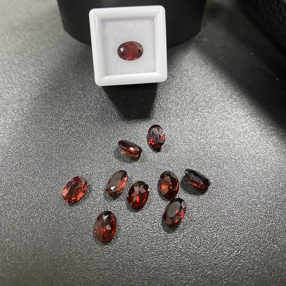 Natural Stone Oval Cut 7X5mm 0.85Ct Loose Gemstone Garnet for Ring Earring Jewelry Making Accessories