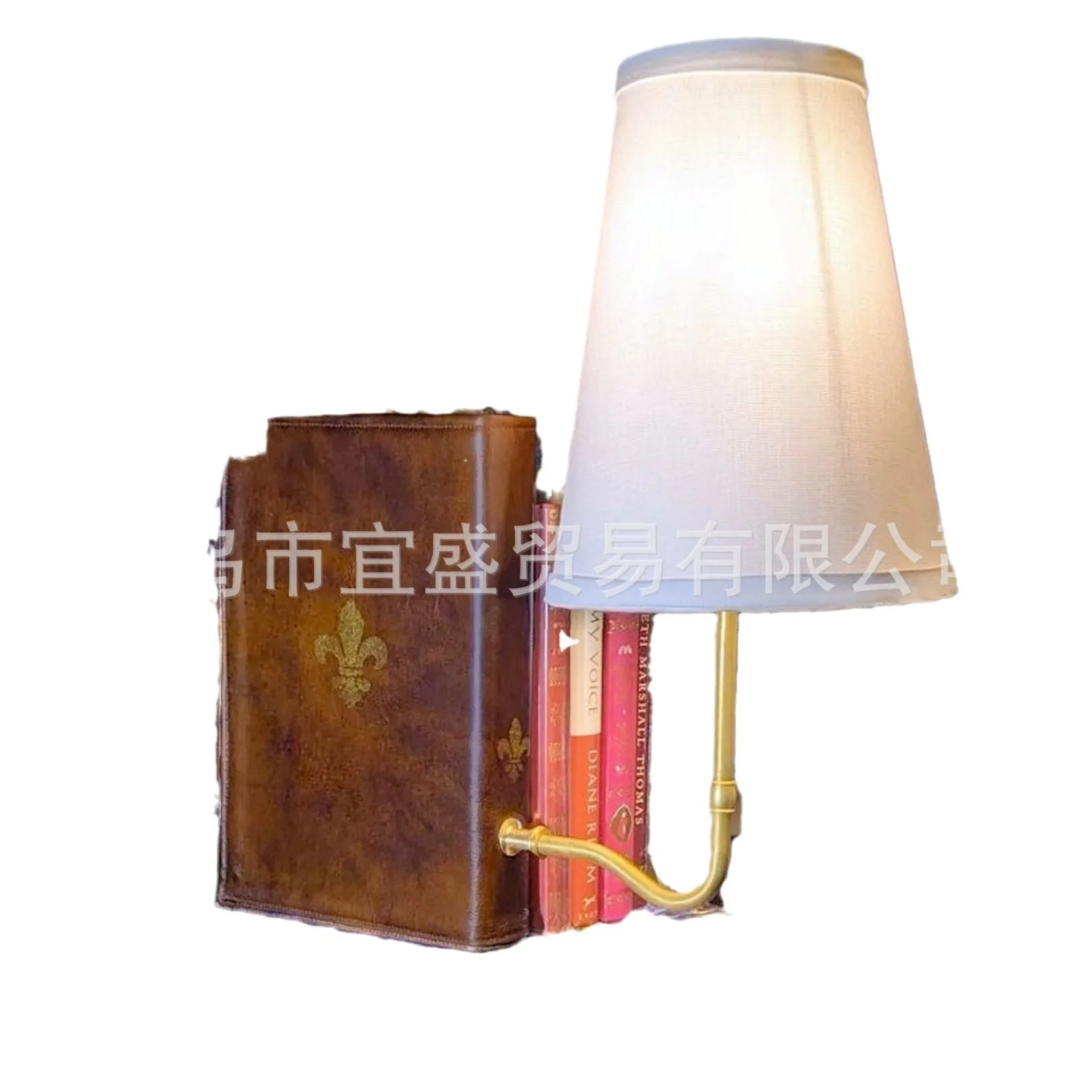 De klassieke literaire lamp, literatuur boek lamp, vintage boekstijl tafellamp met linnen schaduw, vintage boek ontwerp tafellamp, unieke decoratieve lamp
