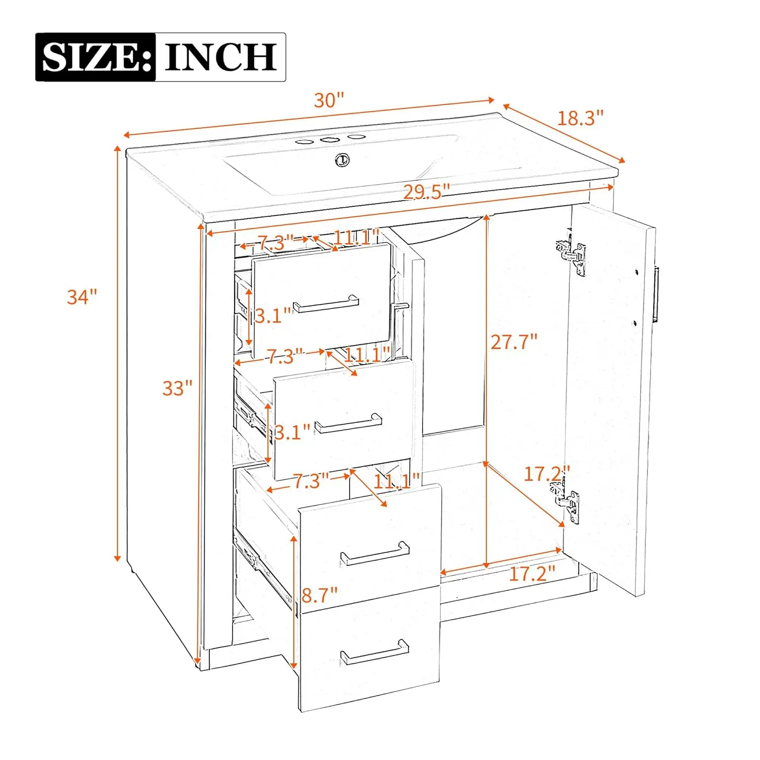 Herringbone Vanity Cabinet 2