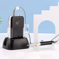 Classical Black Set Manicure Tool Nail Supply Brushless Quiet 35000rpm Rechargeable Nail Drill Machine Nail Sander 2