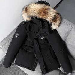 Men's Winter Duck Down Jackets Hooded Fur Collar Long Down Coats Top Quality Male Autumn Outdoor Windproof Warm Casual Jackets