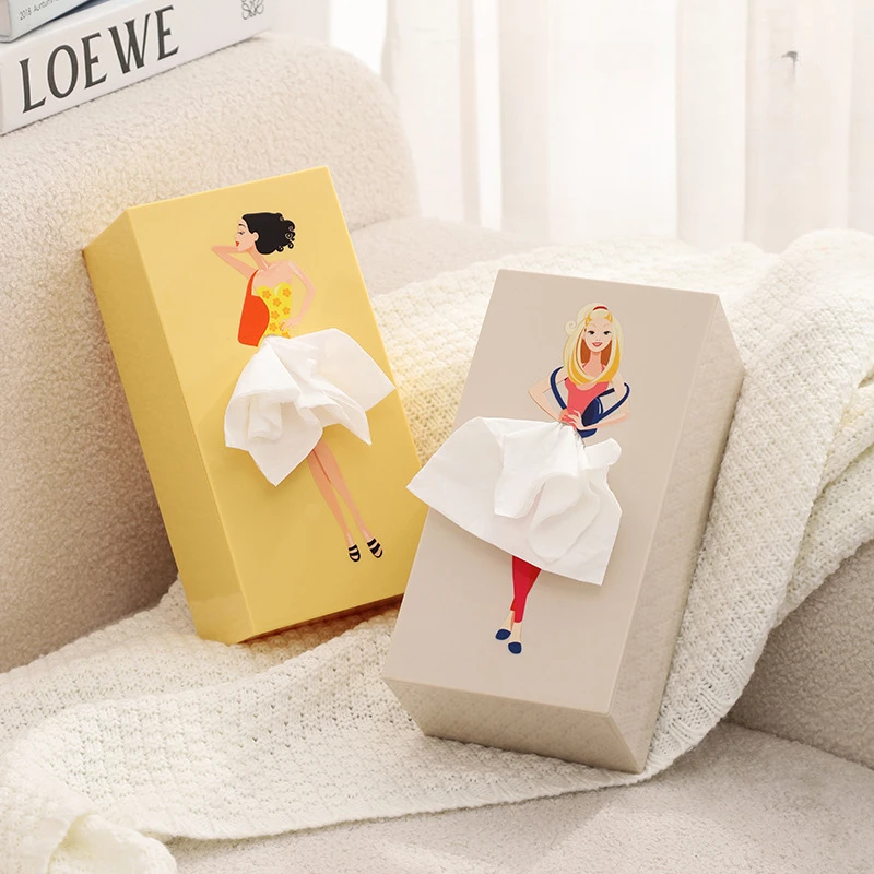 Cartoon Anime Marilyn Monroe Tutu Skirt Girl Face Pumping Paper Box Girl Tissue Box 4