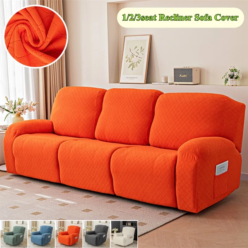 1/2/3 Seater Split Recliner Sofa Covers Elastic Jacquard Recliner