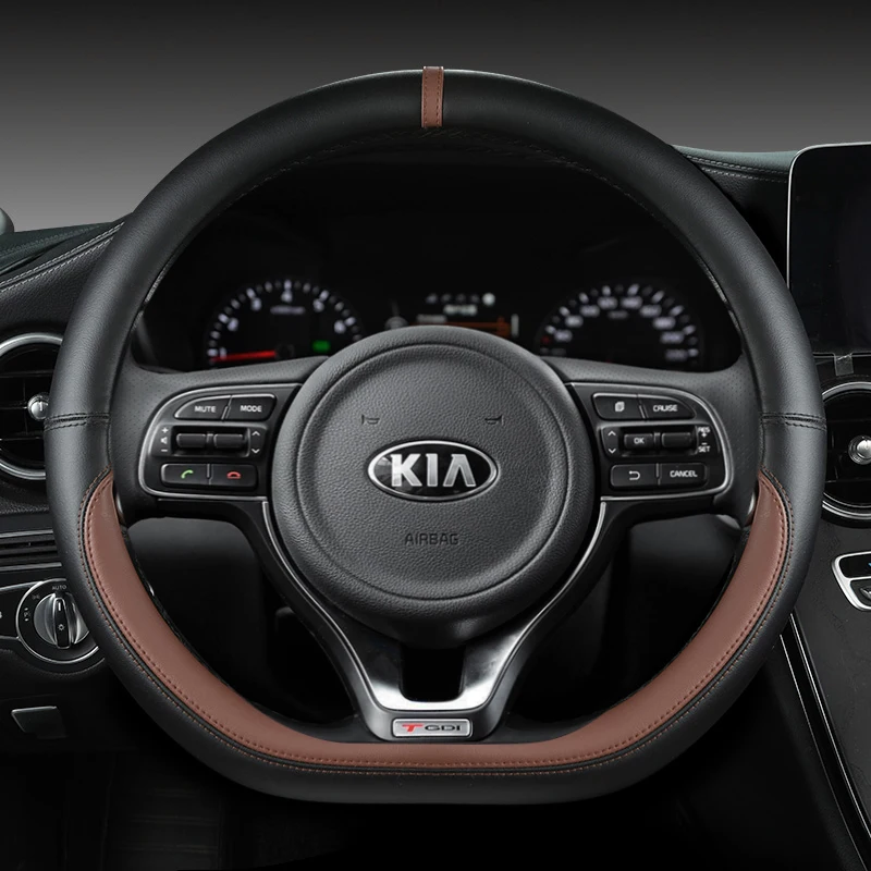 D-förmige Auto-Lenkradabdeckung für Kia K5 Ceed GT Stonic Proceed Sportage 2021 2020 2019, Autozubehör 2018 2017 GT Sport – Detail 2