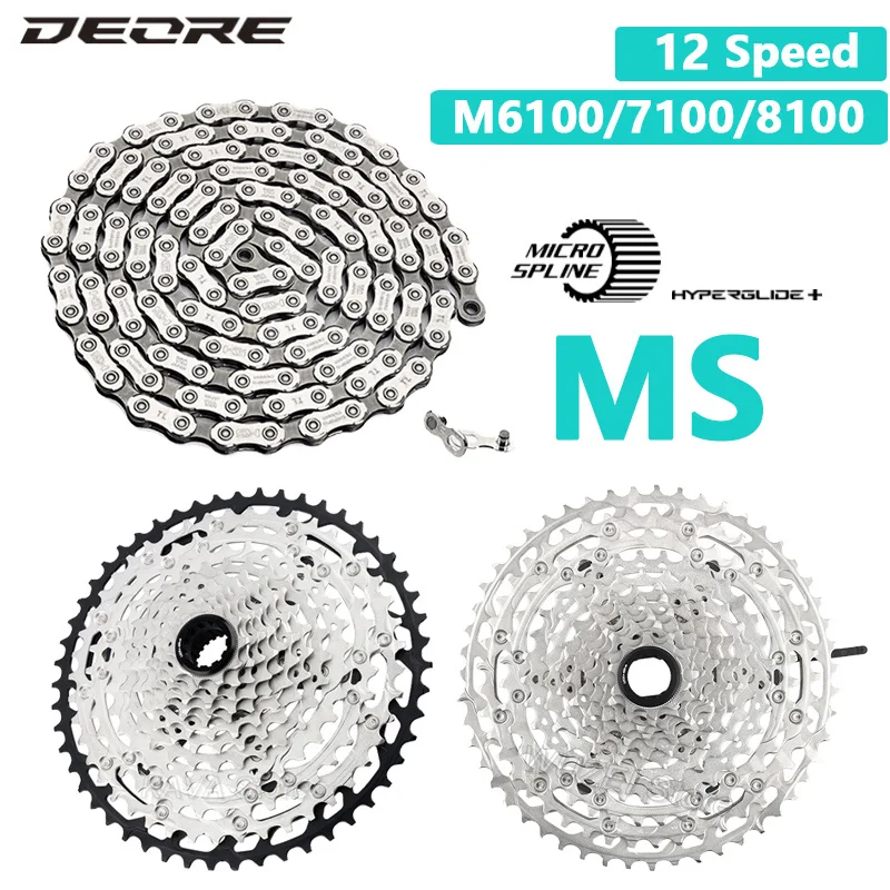 

SHIMANO DEORE SLX XT CS-M8100 M7100 M6100 Cassette 12 Speed Micro Spline flywheel CN-M6100 126 Links Chain 12S MTB Bike Sprocket