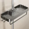 New 1PC Wall Mounted Bathroom Shower Head Holder No Drilling Required Shampoo Organizer Rack Integrated Design Storage Shelf 5