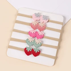 Pink Lace Floral Hair Accessories Set for Newborn Girls - Splicing Headband for Baby Photoshoots (Strawberry)