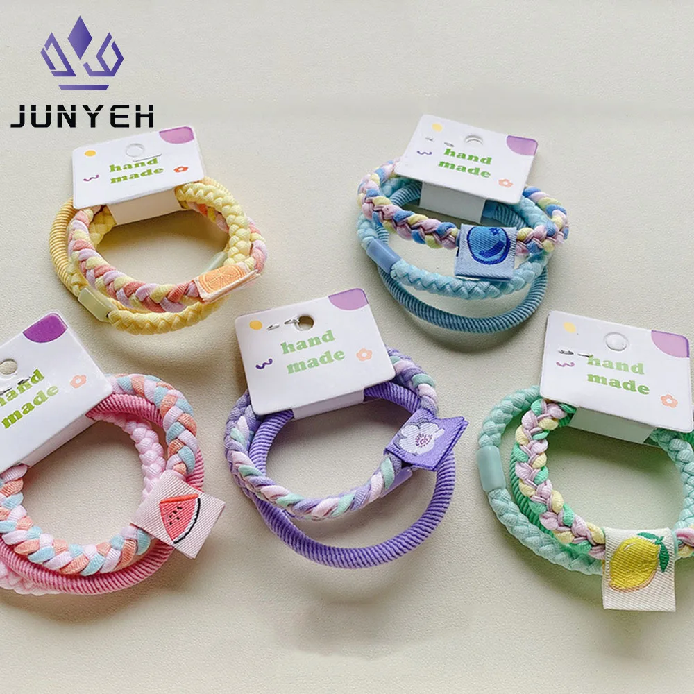 3Pcs/Set Head Rope Kids Candy Color Hair Ties High Elastic Rubber Band Hair Accessories For Baby Girls 3pcs belly button cleaner infant navel band newborn abdominal binder hernia truss support adjustable navel belly band newborn