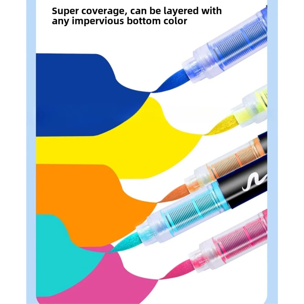 12/30/60/120 Colors Acrylic Marker Pens Waterproof Soft-brush Nib Students Use Glass Stone Metal Wood Plastic & Paper marker pens,color marker pens,acrylic paint markers,art marker pens,art markers,paint marker pens