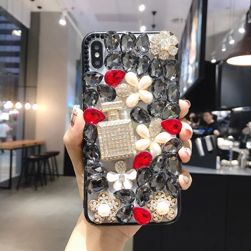 

Luxury Bling Rhinestone Perfume Bottle Case For iphone 15Pro 14Plus 13 Pro 12 Mini 11Pro MAX XSMAX XR 7 8 PLUS Diamond Cover