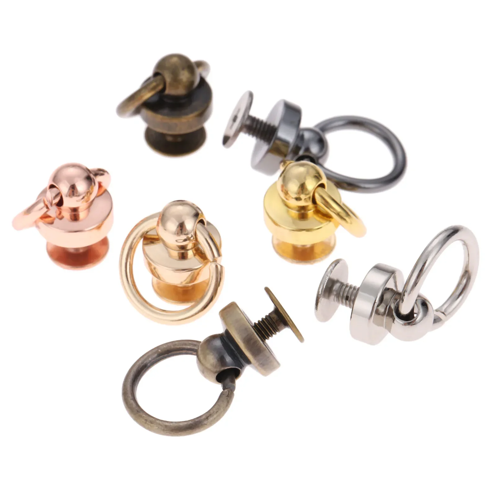 Metal Rivets Metal Studs Leather Rivets 5pcs Zinc Alloy Clothes Bags Rivets Stud Buckle Swivel Screw Studs Handbag Button Chain Hanger Leather Crafts DIY Hardware