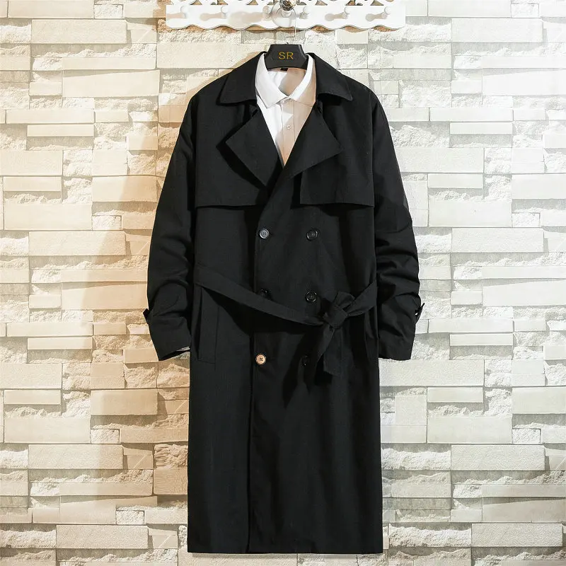 

2024 Spring Korean Fashion Trench Coat Men Windbreaker Trenchcoat Men Smart Casual Loose Long Overcoat Streetwear Oversize 5Xl