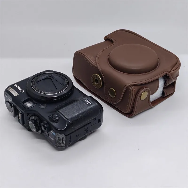 防水フォトカメラPUレザーバッグボディカバーケース CANON G10 G11 G12