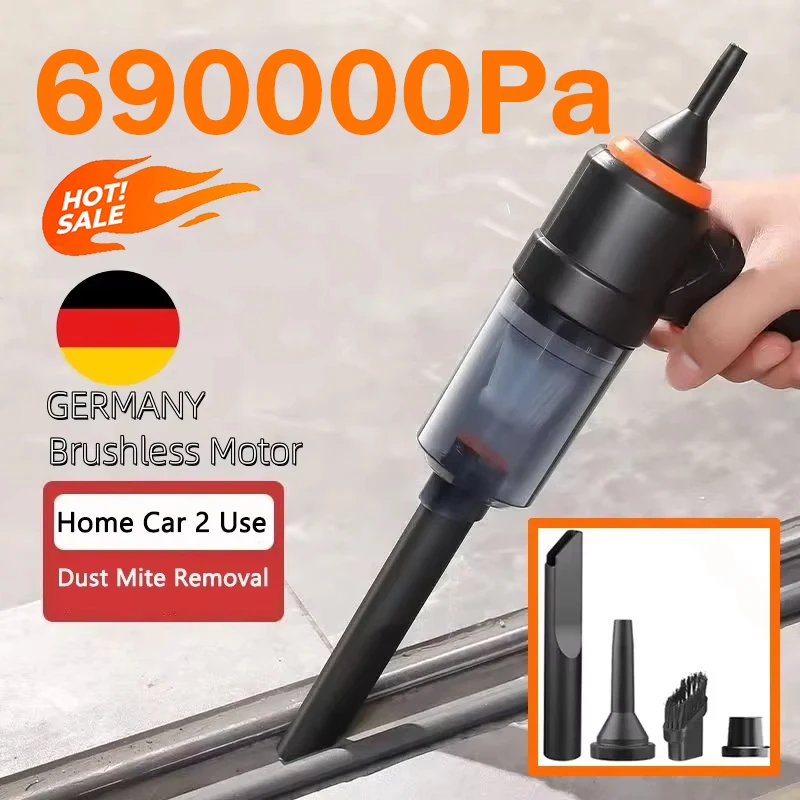 690000Pa Wireless car vacuum cleaner 120W 1200mah High-power Vacuum cordless handheld Auto portabale cleaner