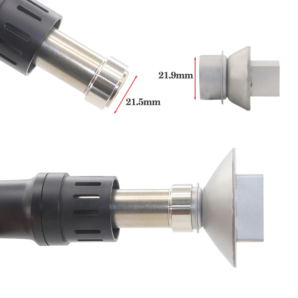 QUICK 861DW Hot Air Gun Nozzle with Mesh Hot Air Shield Compatible with TR1 856AX 856AE 712 713 TR1300A Soldering Station 45*45 Hot Air Gun Nozzle