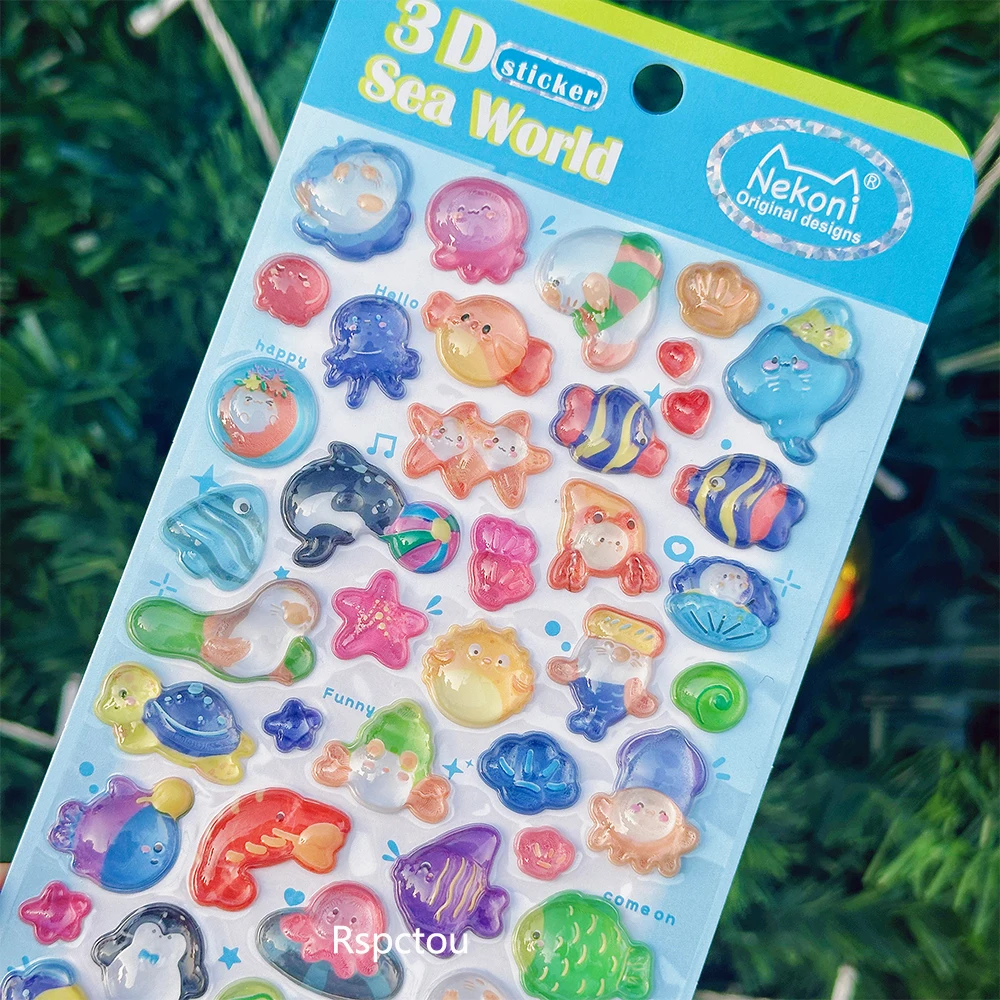 Koreanische Niedliche Cartoon 3D Relief Tier-Aufkleber für Scrapbooking, DIY, Journal, Schreibwaren, Dekoration, Bürobedarf – Detail 12