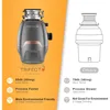 3/4 HP Garbage Disposals with Sound Reduction,Food Waste Coutinuous Feed Garbage Disposal with Power Cord 2