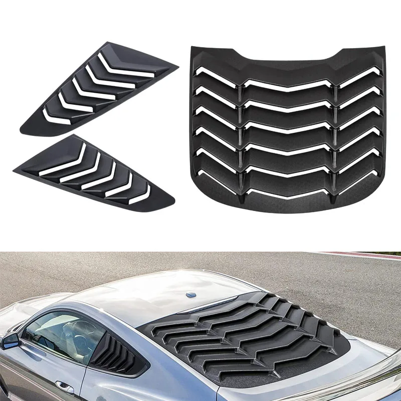 

Накладки на окна задние + боковые для Ford Mustang 2015-2023 в стиле GT Lambo, под заказ, АБС, матовый черный