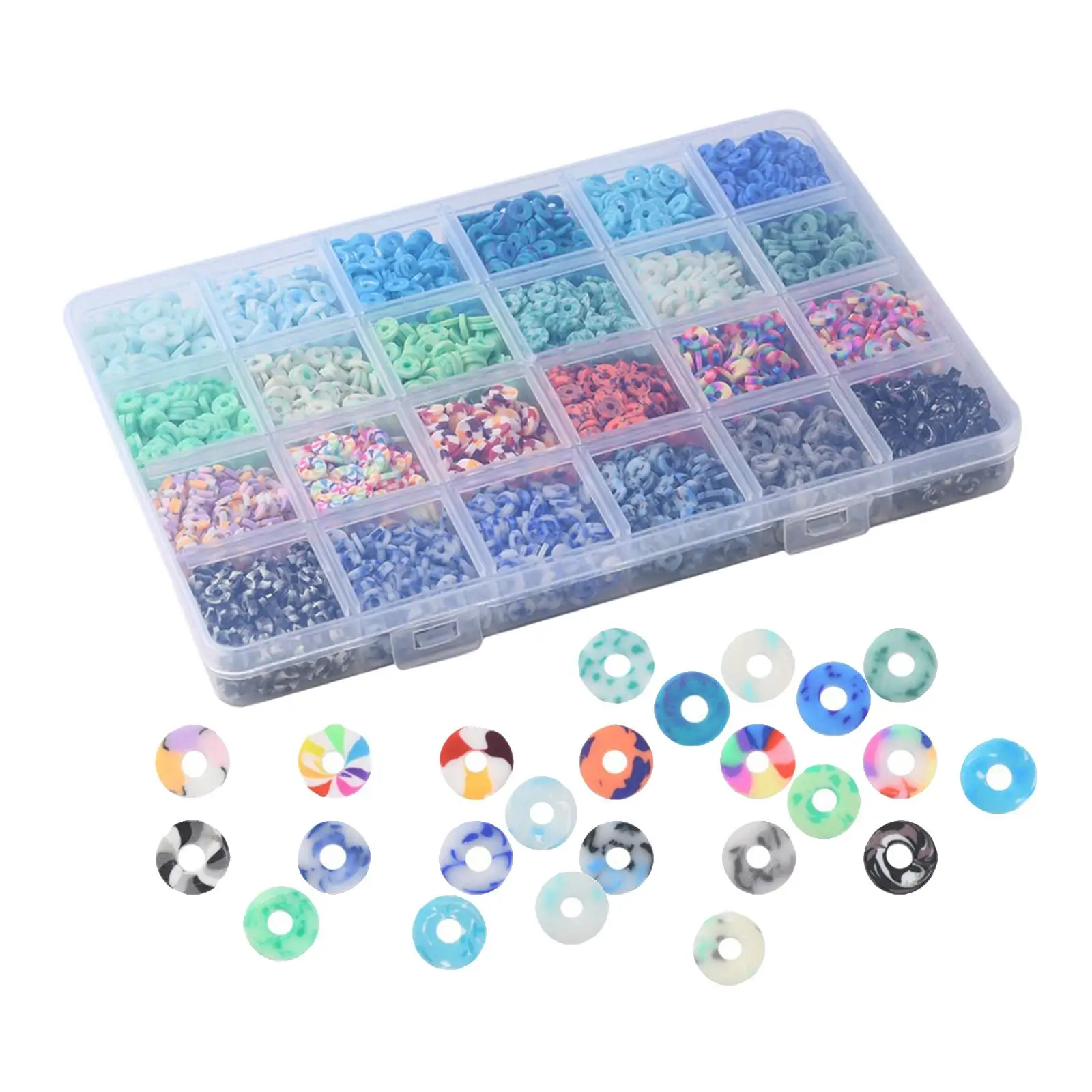 

Polymer Clay Beads Trendy 24 Colors Jewelry Making Craft Spacer Beads for Bracelet Necklace Teen Girls Pendants Beading Supplies