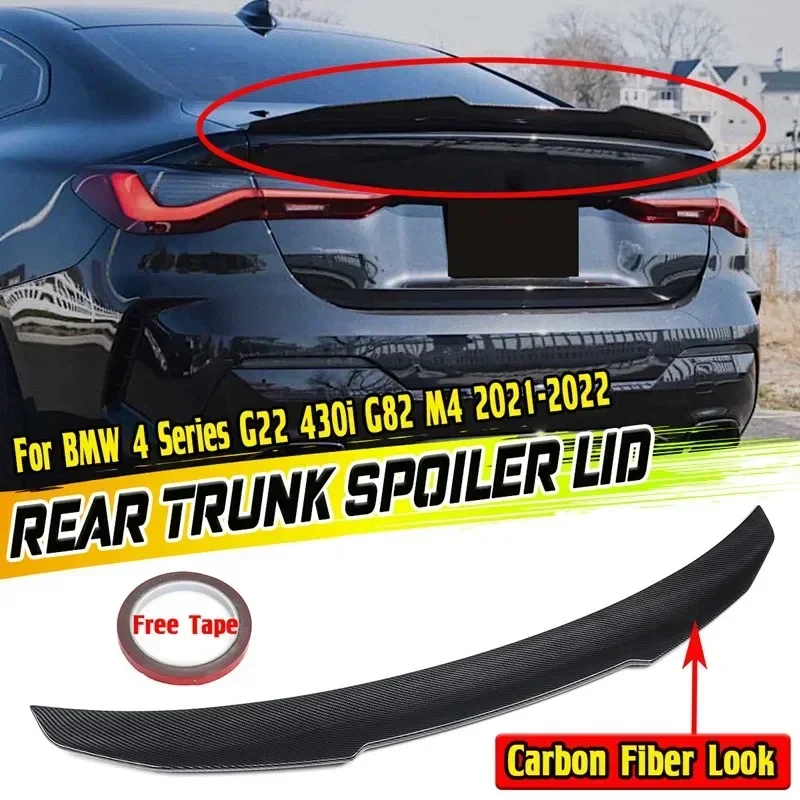 G22 Psm/M4 Style Car Spoiler Posteriore Ala Tronco Labbro Tronco Spoiler Coperchio Per Bmw Serie 4 G22 430I G82 M4 2021-2022 Spoiler Ala Posteriore