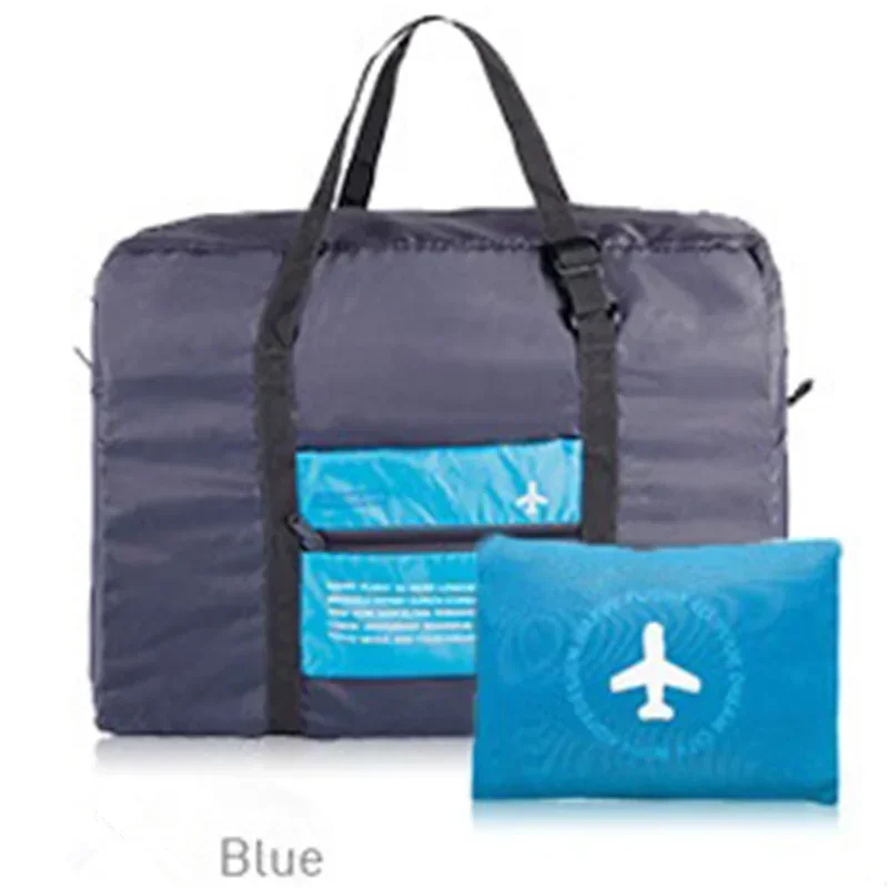 30L Large Capacity Folding Waterproof Travel Bag Fashionable Oxford Cloth Travel Bags Handbag Trolley Stereo Storage Bag