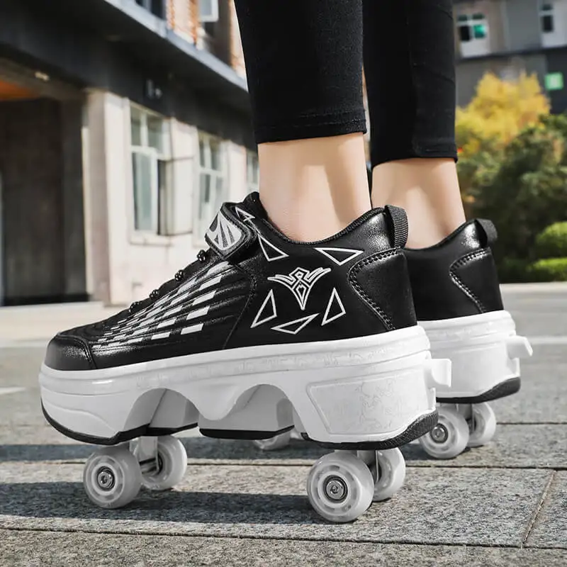 4-Wheel Deformable Roller Skate Shoes for Men and Women