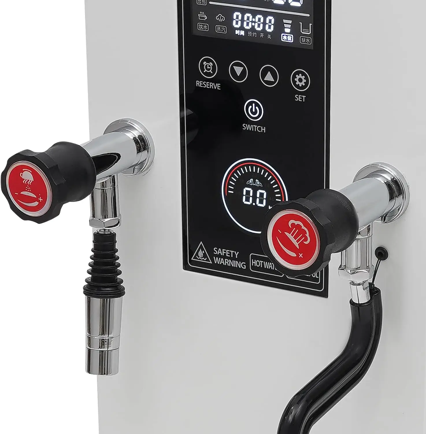 Steam Milk Frother 3.2Gal, 3000W Automatic Steam Boiling Water Machine, 2-Wand, Controllable 4