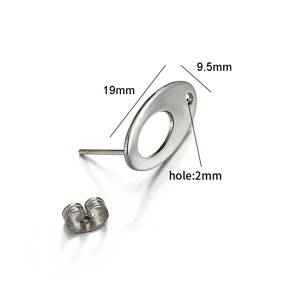10 Stück Edelstahl-Ohrstecker, glatte Oberfläche, baumelnde Ohrring-Basis mit Loch für Anhänger, DIY-Schmuckherstellung, Zubehör, Zubehör – Detail 10