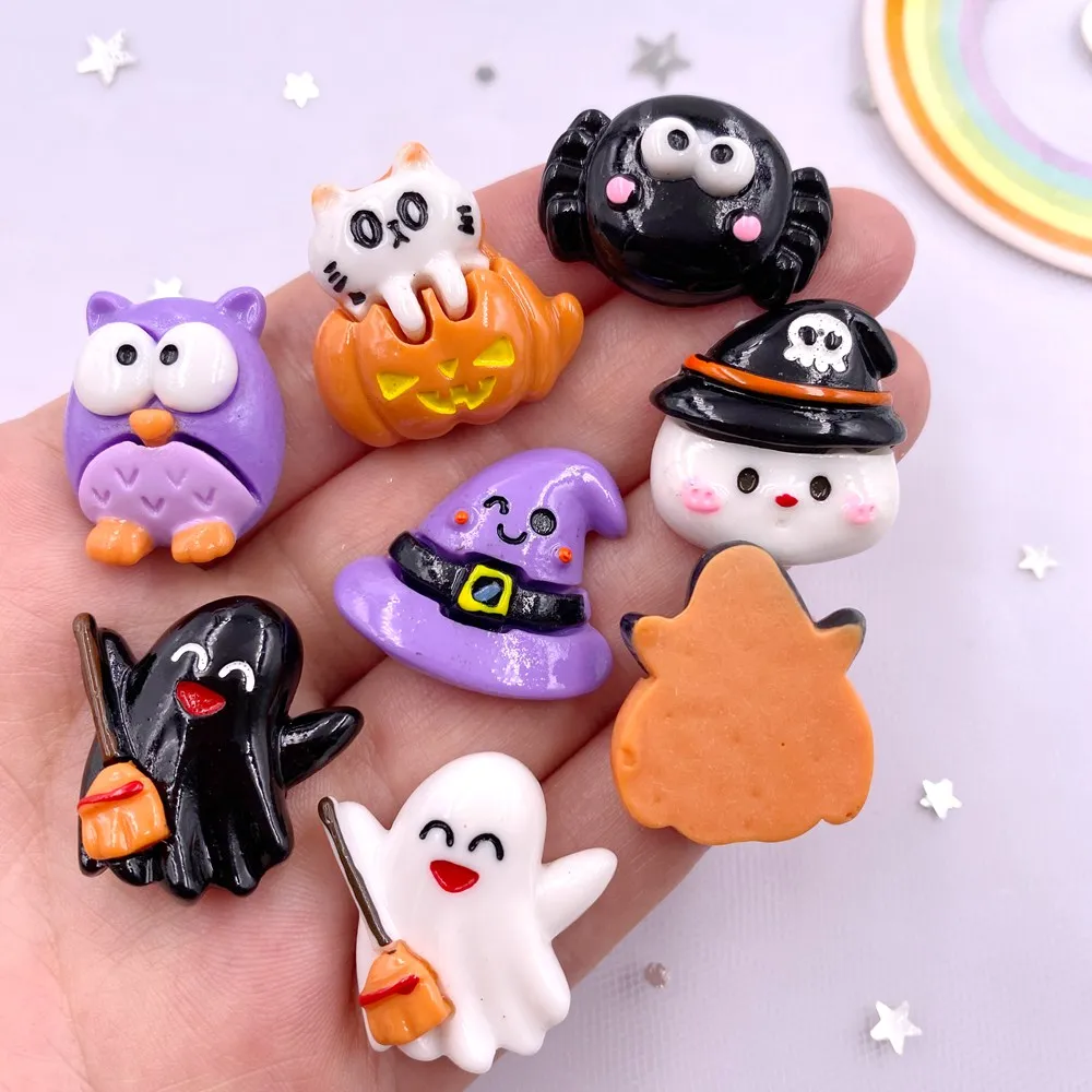 100 Halloween Harz Charms - Flatback Anhänger Für Basteln & Deko