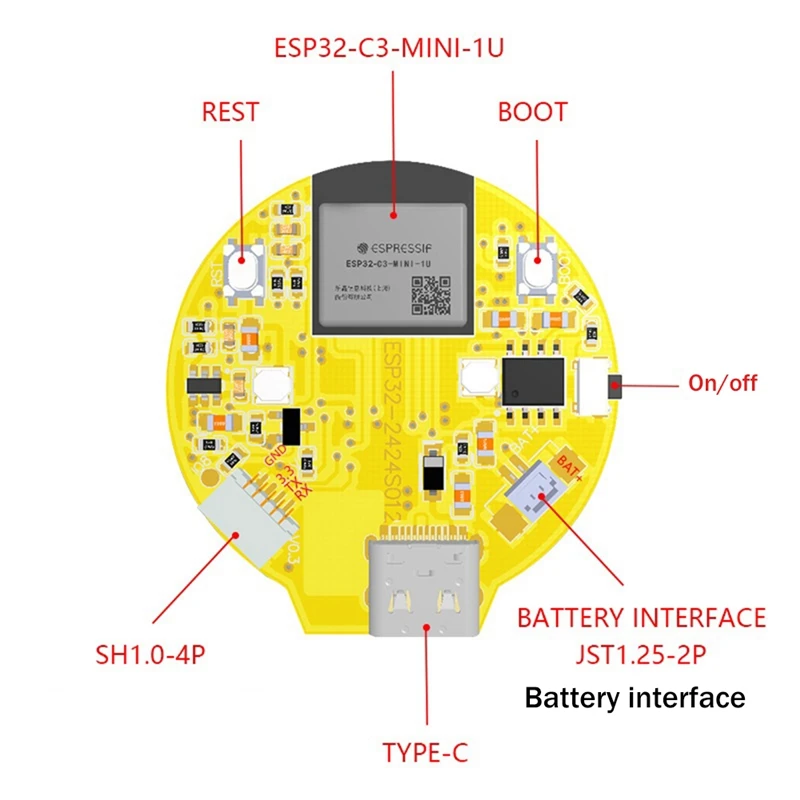 ESP32-C3  ,  LCD ÷ ġ ũ,    , 1.28 ġ
